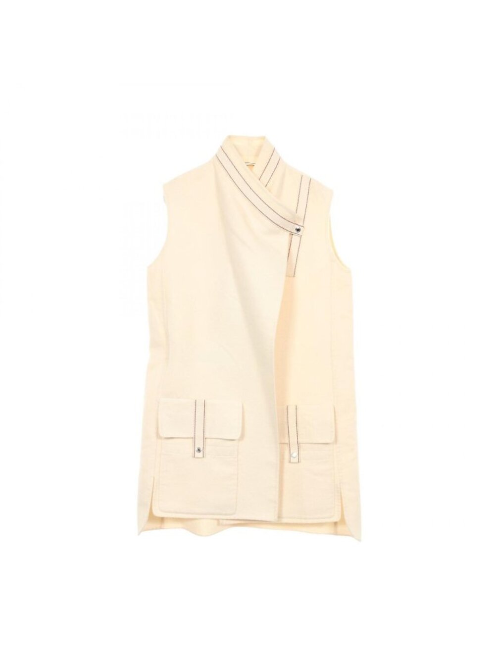 Hermes Vest Sellier Buttons Long Cashmere 36